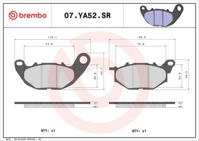 Set placute frana BREMBO 07YA52SR