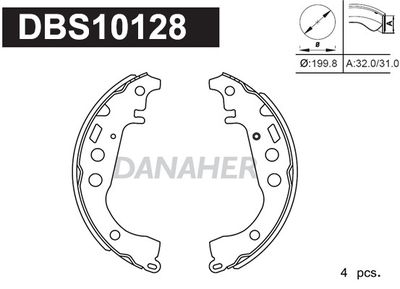 Комплект тормозных колодок DANAHER DBS10128 для GREAT WALL FLORID