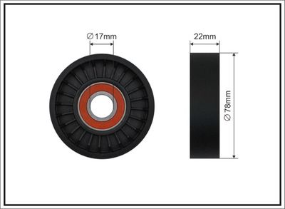 Įtempiklio skriemulys, V formos rumbuotas diržas