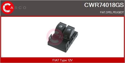 Выключатель, стеклолодъемник CASCO CWR74018GS для FIAT QUBO