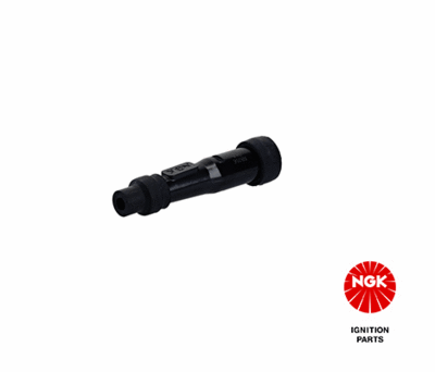Bougie pijp, hoek: 180°, Lang, bougie draad: 14mm, aansluiting: SAE moer, materiaal behuizing: Eboniet, kleur bougiedop: zwart