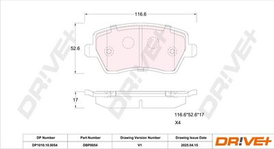 BREMSBELAGSATZ SCHEIBENBREMSE DR!VE+ DP1010100054 6