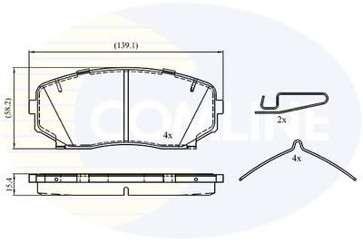 Комплект тормозных колодок, дисковый тормоз COMLINE CBP33003 для MITSUBISHI ECLIPSE	CROSS