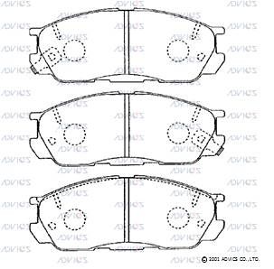 Комплект тормозных колодок, дисковый тормоз ADVICS SN819P для MAZDA 929