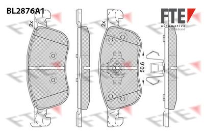 Комплект тормозных колодок, дисковый тормоз FTE BL2876A1 для FORD FIESTA