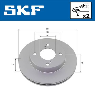 спирачен диск SKF VKBD 81393 V2