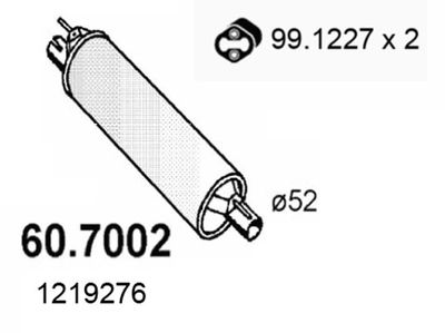 Глушитель выхлопных газов конечный ASSO 60.7002 для VOLVO 164