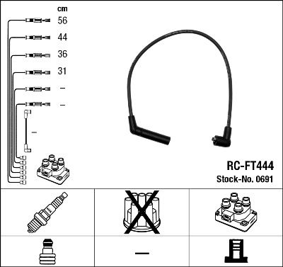 Комплект проводов зажигания NGK 0691 для HYUNDAI ACCENT