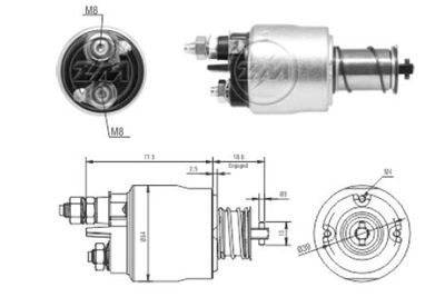 Тяговое реле, стартер ERA ZM8495 для LANCIA Y