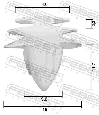 Patent, dísz-/védőléc FEBEST 88570-038 for MAZDA