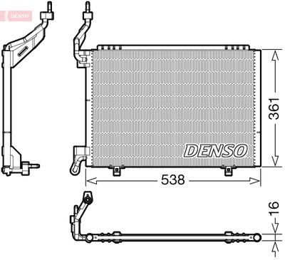 Конденсатор, кондиционер DENSO DCN10038 для FORD FIESTA