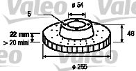 Тормозной диск VALEO 186652 для TOYOTA CELICA