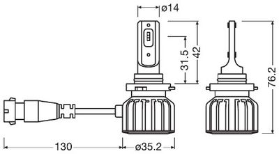 BEC FAR DE LUCRU ams-OSRAM 9005DWBRT2HFB 2