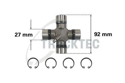 Lankstas, kardaninis velenas 02.34.043 TRUCKTEC AUTOMOTIVE