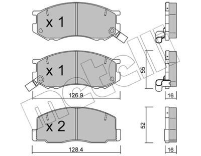 Комплект тормозных колодок, дисковый тормоз METELLI 22-0455-0 для TOYOTA MODEL