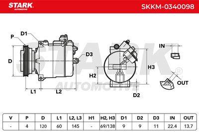 компресор, климатизация STARK SKKM-0340098