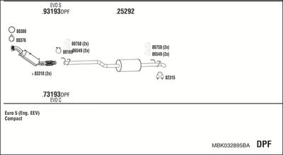 Układ wydechowy WALKER MBK032895BA
