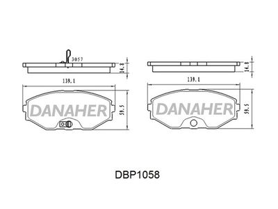 Комплект тормозных колодок, дисковый тормоз DANAHER DBP1058 для INFINITI J30