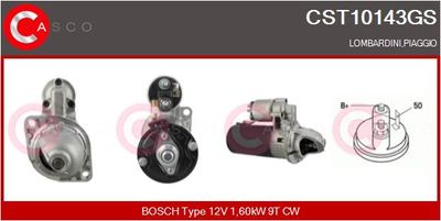 Стартер CASCO CST10143GS для PIAGGIO PORTER