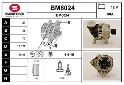 GENERATOR / ALTERNATOR SNRA BM8024