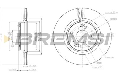 BREMSI CD7775V Тормозные диски  для HONDA ACCORD (Хонда Аккорд)