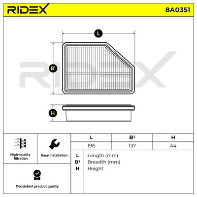 въздушен филтър RIDEX