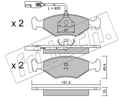 Комплект тормозных колодок, дисковый тормоз fri.tech. 059.0 для FIAT DUNA