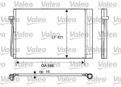 VALEO 817850 Радіатор кондиціонера для BMW (Бмв)