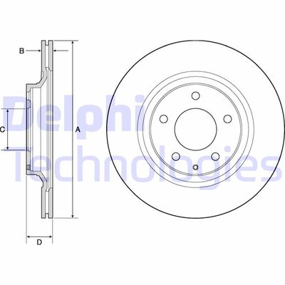 Тормозной диск DELPHI BG4693C для MAZDA RX-8