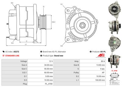 GENERATOR / ALTERNATOR AS-PL A5272 4