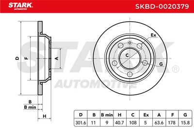 спирачен диск STARK SKBD-0020379