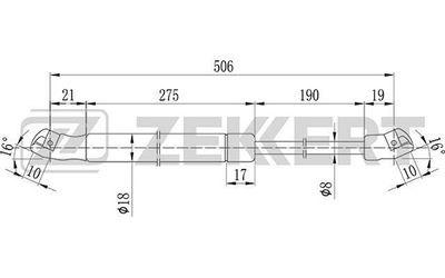 Газовая пружина, крышка багажник ZEKKERT GF-1341 для OPEL OMEGA