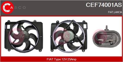 CASCO CEF74001AS Вентилятор системы охлаждения двигателя  для LANCIA Y (840_) 1.2 16V (840AD)