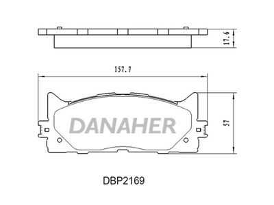 DANAHER DBP2169 Тормозные колодки и сигнализаторы  для TOYOTA CAMRY седан (_V4_) 2.4 (ACV40_)