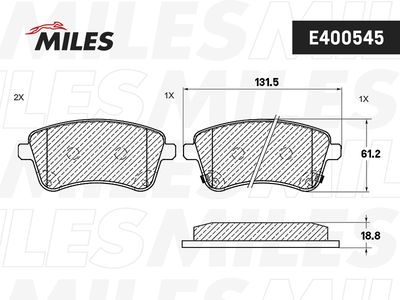 Комплект тормозных колодок, дисковый тормоз MILES E400545 для KIA VENGA
