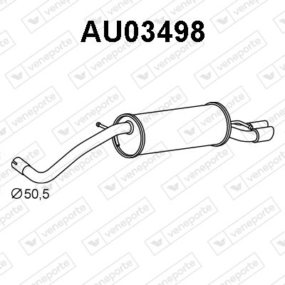 Глушитель выхлопных газов конечный VENEPORTE AU03498 для AUDI A1