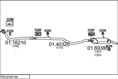 Układ wydechowy MTS PEUG59519A002422