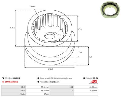 Rep. sett, starter AS-PL SG6011S