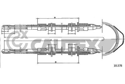 CAUTEX 761973 Трос ручного тормоза  для OPEL REKORD (Опель Реkорд)