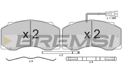Комплект тормозных колодок, дисковый тормоз BREMSI BP7306 для DAF 55
