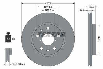 TEXTAR 92204703 Тормозные диски для SUZUKI SWIFT