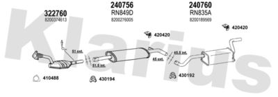 Układ wydechowy KLARIUS 721167E