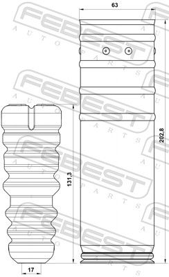 Dust Cover Kit, shock absorber CHSHB-T300R-KIT