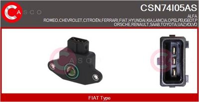 Senzor, poloha škrticí klapky CASCO CSN74I05AS