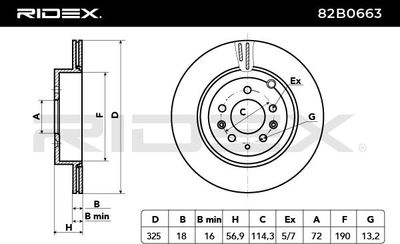 спирачен диск RIDEX 82B0663