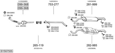SISTEM DE ESAPAMENT BOSAL SYS07555