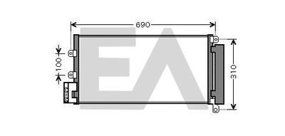 Конденсатор, кондиционер EACLIMA 30C25057 для FIAT LINEA