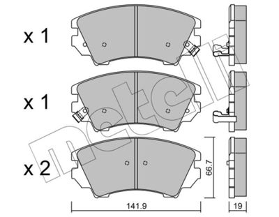 Комплект тормозных колодок, дисковый тормоз 22-0842-0