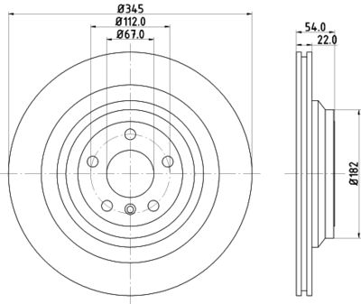 Тормозной диск HELLA 8DD 355 126-311 для MERCEDES-BENZ GLS