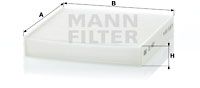 MANN-FILTER CU 1827 Фильтр салона  для FIAT SEDICI (Фиат Седики)